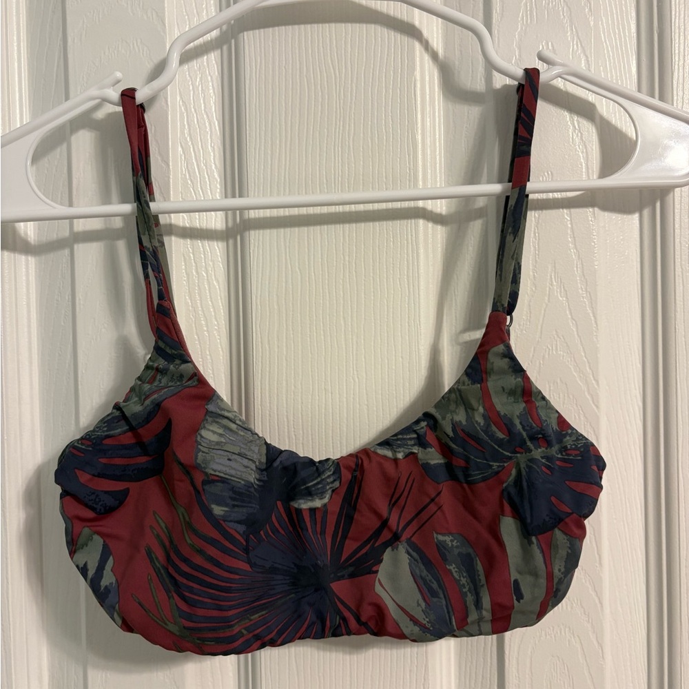 The BikiniLab Red Tropical Print Bikini Top